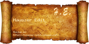 Hauszer Edit névjegykártya